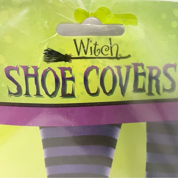 Witch Shoe Covers with Striped Design Kids x2 Adult x1 - Picture 8 of 15
